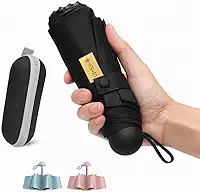 Guarda chuva de Bolso Ultra Compacto e Versátil – Mini Guarda-chuva Dobrável com Proteção UV, Leve e Portátil – Inclui Estojo Estilo Cápsula para Chuva e Sol
