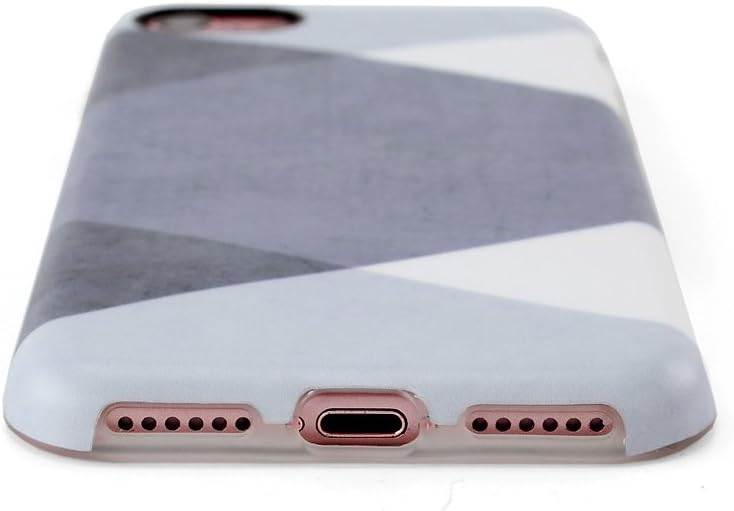 GOLINK iPhone 7 Case/iPhone 8 Case, Grey Geometric Slim-Fit Anti-Scratch Shock Proof Anti-Finger Print Flexible TPU Gel Case for iPhone 7/iPhone 8 - Grey Check
