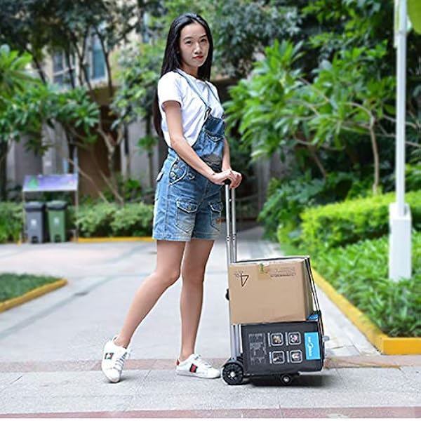 ZSCLLCQ Handwagens Draagbare Inklapbare Trolley, Opvouwbare Trolley Met Krachtige Laadcapaciteit Ter Ondersteuning Van Bagage-Winkelwagentjes Voor Het Verplaatsen Van Zware Voorwerpen Trolleys/a