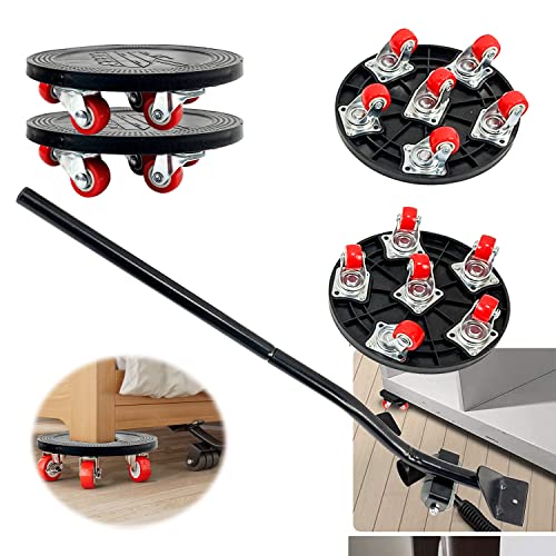 HOLOVUE Möbelroller Set 4-tlg - Schwerlastrollen Bis 500kg Mit Möbelheber