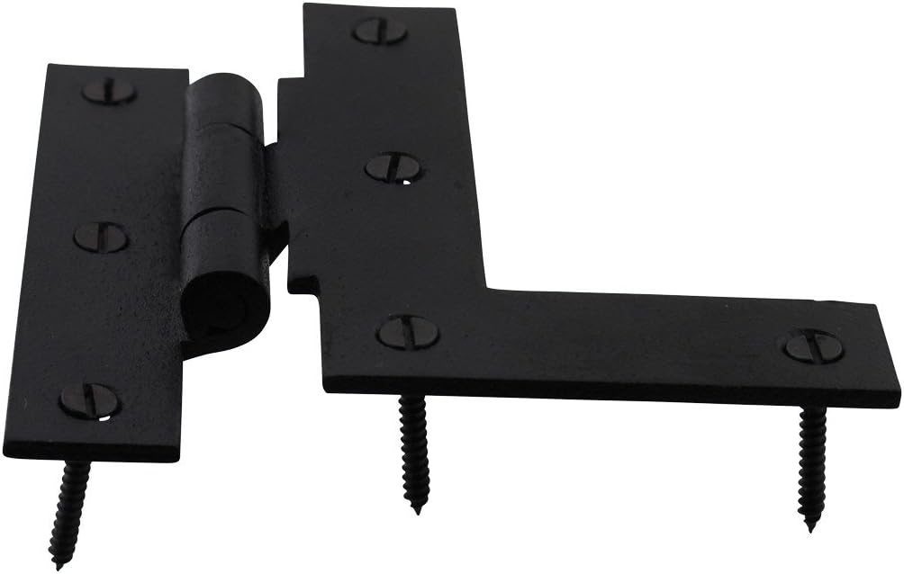 Renovators Supply Manufacturing Black Cabinet Hinges 3.5 In HL Offset Hinge Left Wrought Iron Kitchen Cabinet Hinge With Hardware Pack Of 6