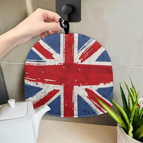 Image of Union Flag Teapot Cover for Kitchen Accessories Dust Proof Tea Pot Cozy for Keeping Warm Extra Thick Machine Washable Coffee Pot Cloth Covers