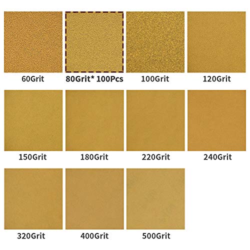 SPEEDWOX 100 Pcs 6 Inches Sanding Discs 80 Grit Dustless Hook and Loop Sandpaper for Random Orbital Sander Yellow Finishing Discs for Automotive Woodworking - Image 2