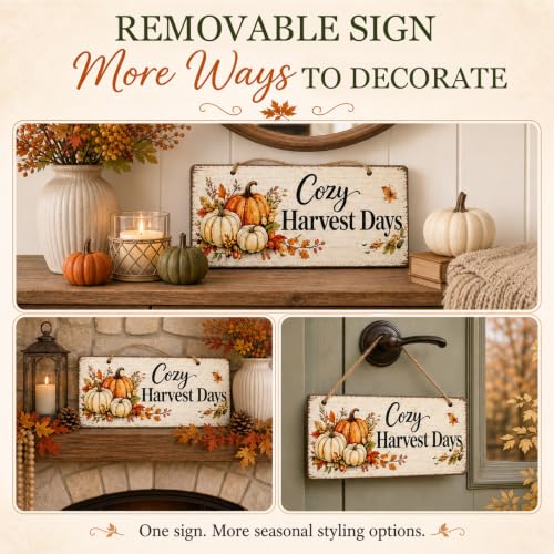 Presentastic Fall Wreaths for Front Door with ''Cozy Harvest Days'' Sign — view 6