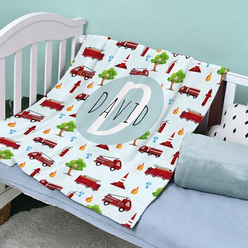 Image of Fire Truck Pattern Baby Blanket Gifts for Boys Girls Super Soft Blanket Swaddle Newborn Cozy Receiving Blanket Stroller Throw 40x30 in for Puppy