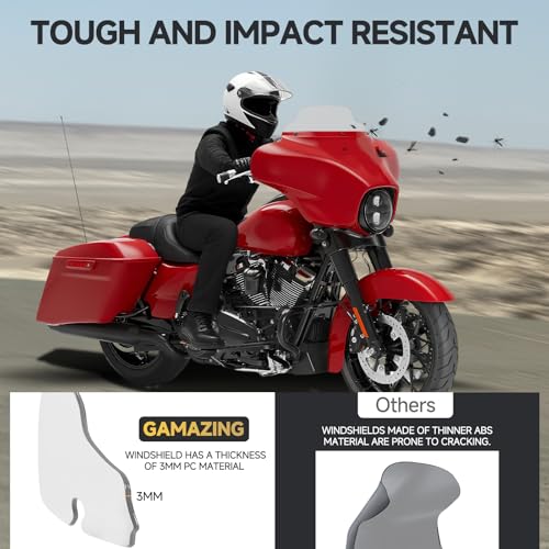 Image of 8 inch Clear Motorcycle Wave Windshield Windscreen Wind Splitter Fit For 1996-2013 Harley Davidson Touring Street Glide Electra Glide Tri Glide Flht Flhx Flhtk Flhtc Flhtcu