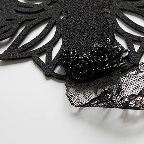 Welyhm Halloween Dark Gothic Lolita Vintage Style Headband Black Lace Baroque Queen Crown Hair Band Headband For Ball Party Masquerade And Cosplay #TOP5