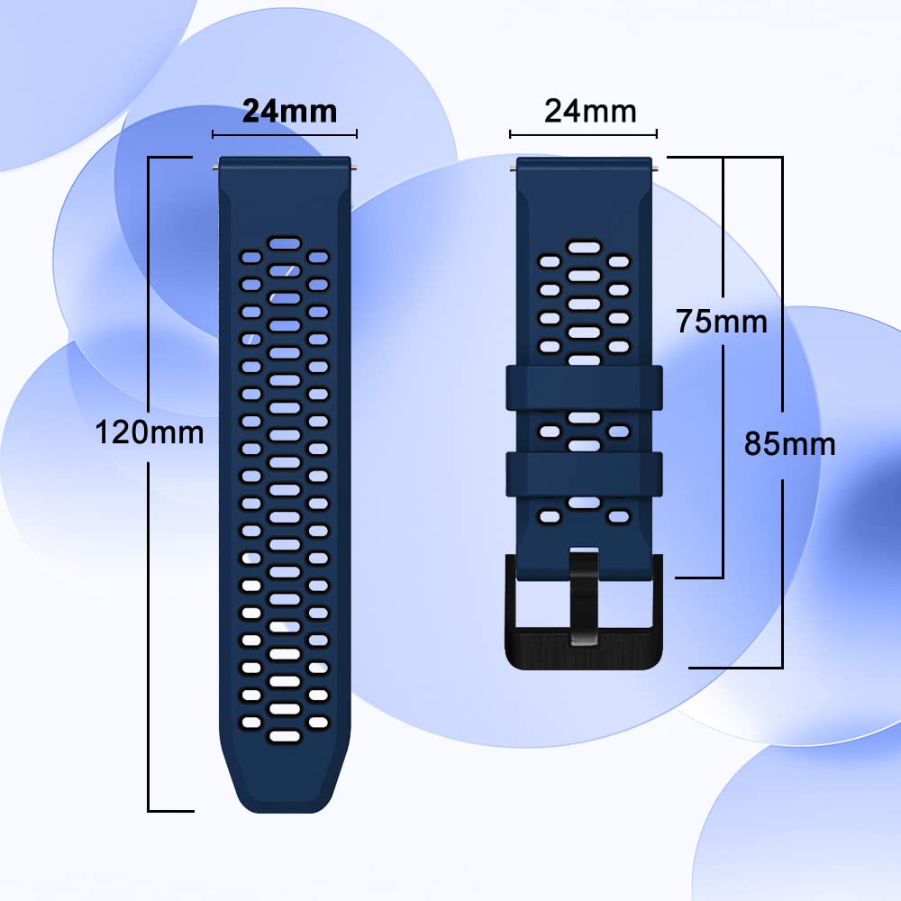 Bracelet Silicone Gheper Pour Montres Suunto - Compatible 9 Baro/7/9/D5/Spartan, 5.6-8.5 Pouces, Souple Et Confortable
