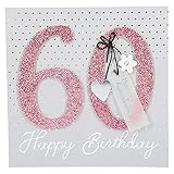 Depesche 8211.007 Glamour Glückwunsch-Karte zum 60. Geburtstag, hochwertige Geburtstagskarte mit glitzernden Elementen, ohne Innentext, inkl. Umschlag, 15,5 x 15,5 cm