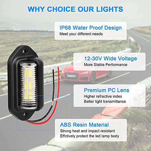 Eeekit 6 Smd Led 12V Trailer License Plate Lamp Light, Waterproof Courtesy Step License Plate Tag Light For Truck Suv Trailer Van Rv Boats 2 Packs #TOP3