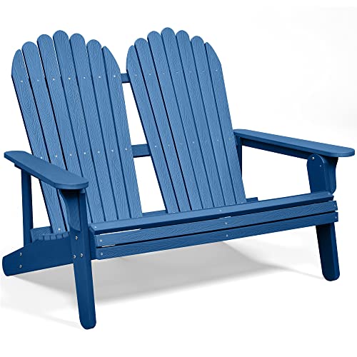 Dwvo Adirondack Chair Outdoor Loveseat, Patio Adirondack Loveseat Bench, High Density Polyethylene Adirondack Chairs For 2 People #TOP9