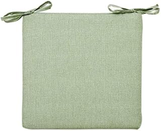 Cojín Cuadrado Para Silla, Almohadillas Antideslizantes Para Silla De Comedor Con Lazos, Lino De Algodón De Color Sólido, Cojín De Asiento De Espuma Visc(Size:45x45x4cm(18x18x2inch),Color:Verde claro)