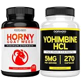 DORADO NUTRITION Horny Goat Weed for Men and Women & Yohimbine HCL 5mg for Men and Women