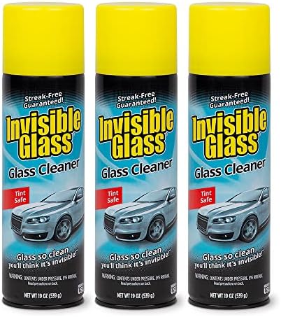 Invisible Glass 91164-3PK 19-Ounce Cleaner for Auto and Home for a Streak-Free Shine, Deep Cleaning Foaming Action, Safe for Tinted and Non-Tinted Windows, Ammonia Free Foam Glass Cleaner, Pack of 3