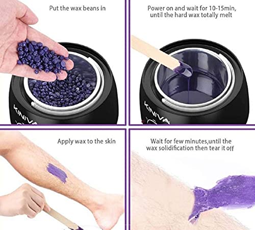 REVOLUTION Wax Warmer Hot Wax Heater with Hair Removal Wax Beans(100g) and Wax Knife with Waxing Strips for Hard,Strip and Paraffing Hair Removal Waxing Kit Women-Color May Very 1