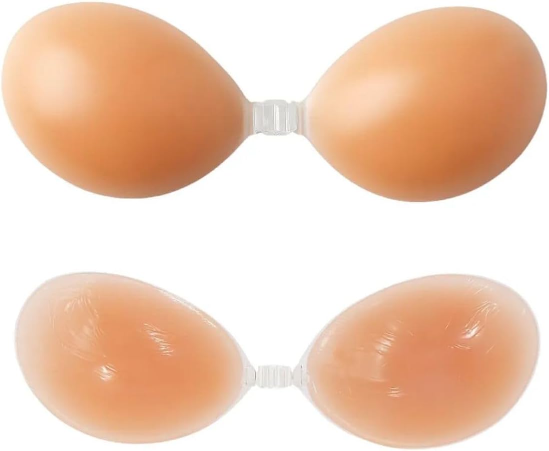 Sutiã de Silicone Invisível Autoadesivo P, M, G, GG com Efeito Lifting Sem Alça e Sem Costas Reutilizável Confortável Ideal para Vestidos Decotados Festas e Looks Elegantes PREMIUM