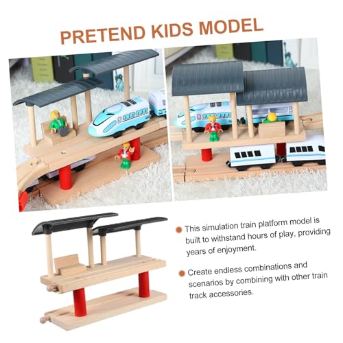 Plate-Forme de Gare Bois durable pour circuit de train miniature créatif
