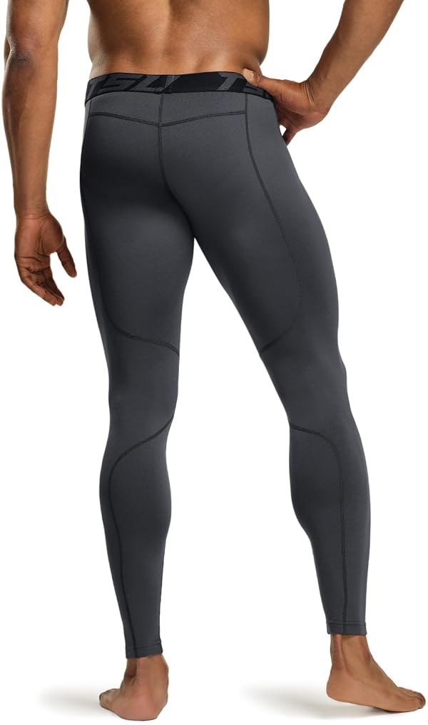 TSLA Men's Thermal Compression Pants, Athletic Sports Leggings & Running Tights, Wintergear Base Layer Bottoms, Heatlock Dim Charcoal, XX-Large by TSLA - Image 2