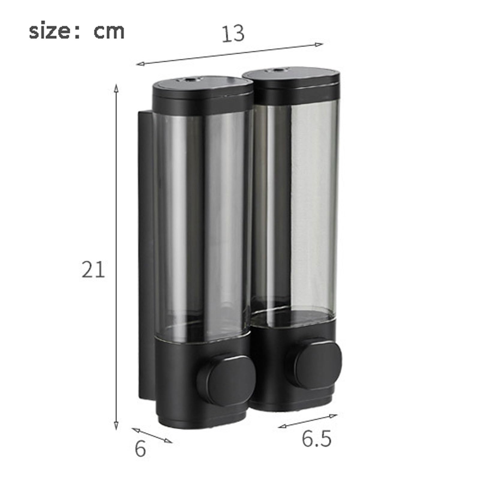 dispenser per sapone Dispenser di sapone a parete, contenitore Compatible with gel da 300 ml, flacone singolo/doppio, adatto bagni grande(Wit,Double head)