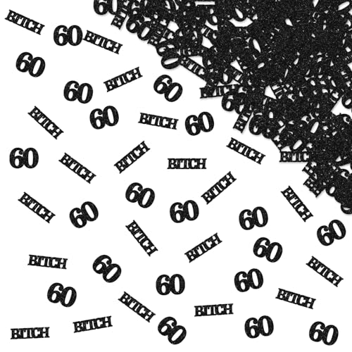 120pcs I'm 60 Bitches Confetti, Funny 60th Birthday Table Confetti, Glitter Cheers to 60 Years Table Scatter for Women, Funny 60th Birthday/Annniversary Party Decoration