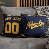 ANTKING Milwaukee Throw Pillow Custom Name and Number for Men Women Boy Personalized Gift