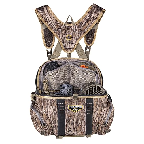 Image of TENZING Unisex Adult Hangtime Lumbar Pack, Mossy Oak Bottomland | Adjustable Durable H2O Compatible Hunting Pack with 5 Compartments, 5 Pockets & Webbing Straps for Extra Hunting Gear Milti