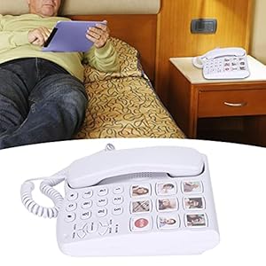 Vaste telefoon met Big Picture Button voor senioren met dementie, LD‑858HF vaste telefoon met geheugen versterkte foto voor ouderen