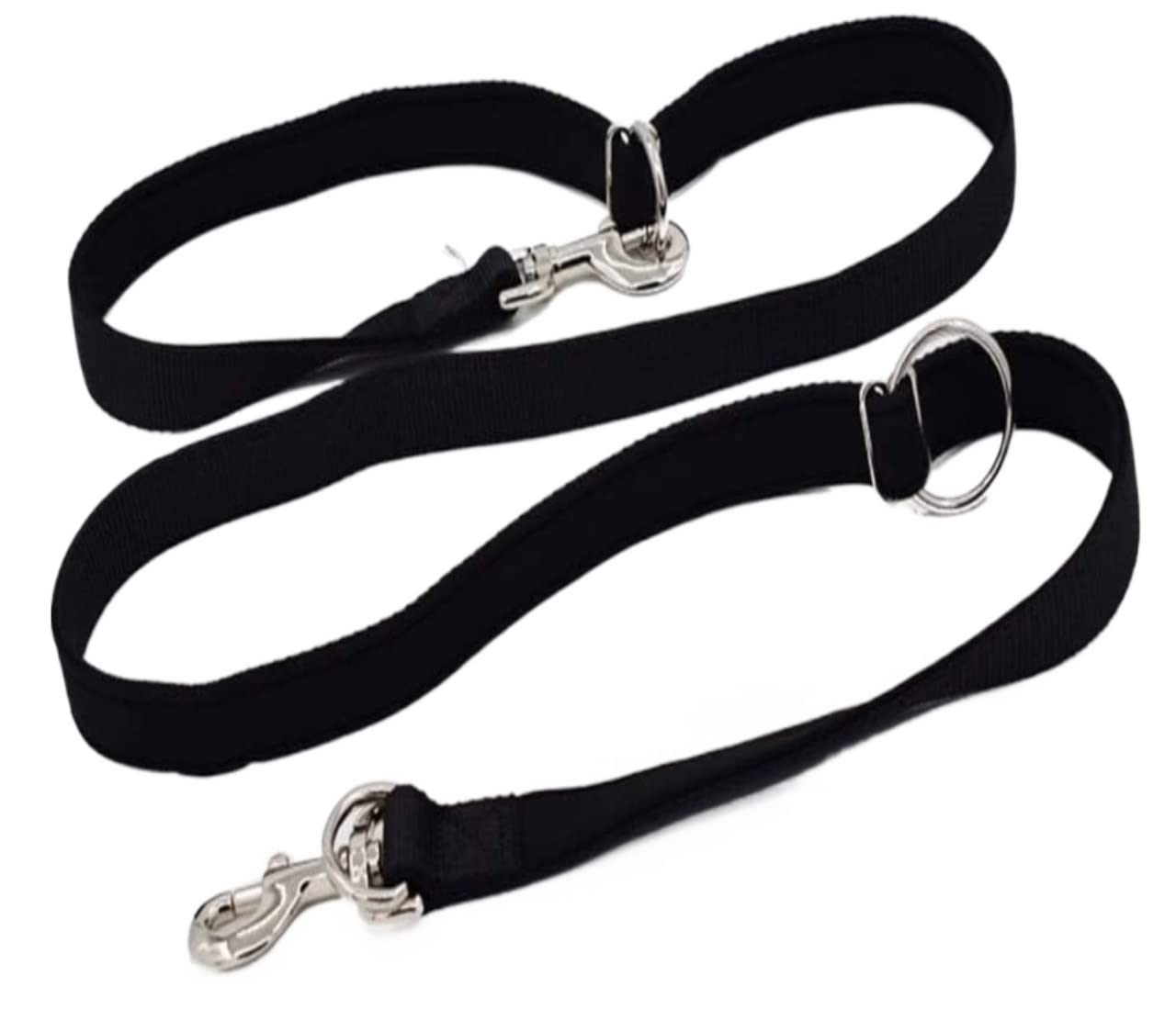 Morbido Guinzaglio Per Cani Guinzaglio Per Cani Imbottito In Tessuto Da Immersione Doppia Testa Due Guinzagli Per Collare A Catena P Cane Lungo E Corto Regolabile Antiscivolo Flexi(Black,1.5 * 2m)