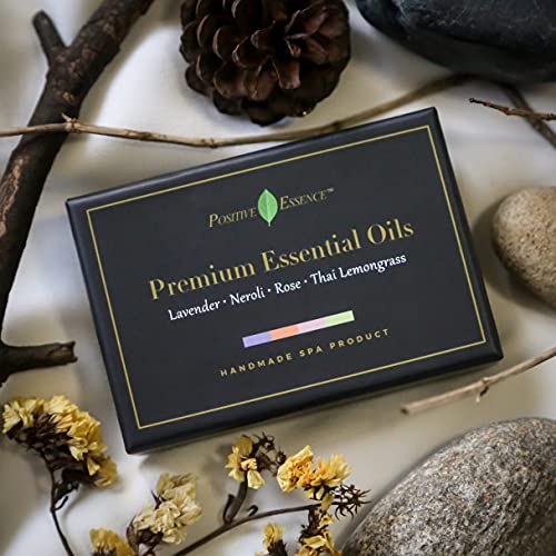 Premium Essential Oils Gift Set, Pure Essential Oils For Diffuser, Humidifier, Massage, Skin And Hair Care, 4 Relaxing Essential Oils, Lavender, Neroli, Rose, Thai Lemongrass #TOP3