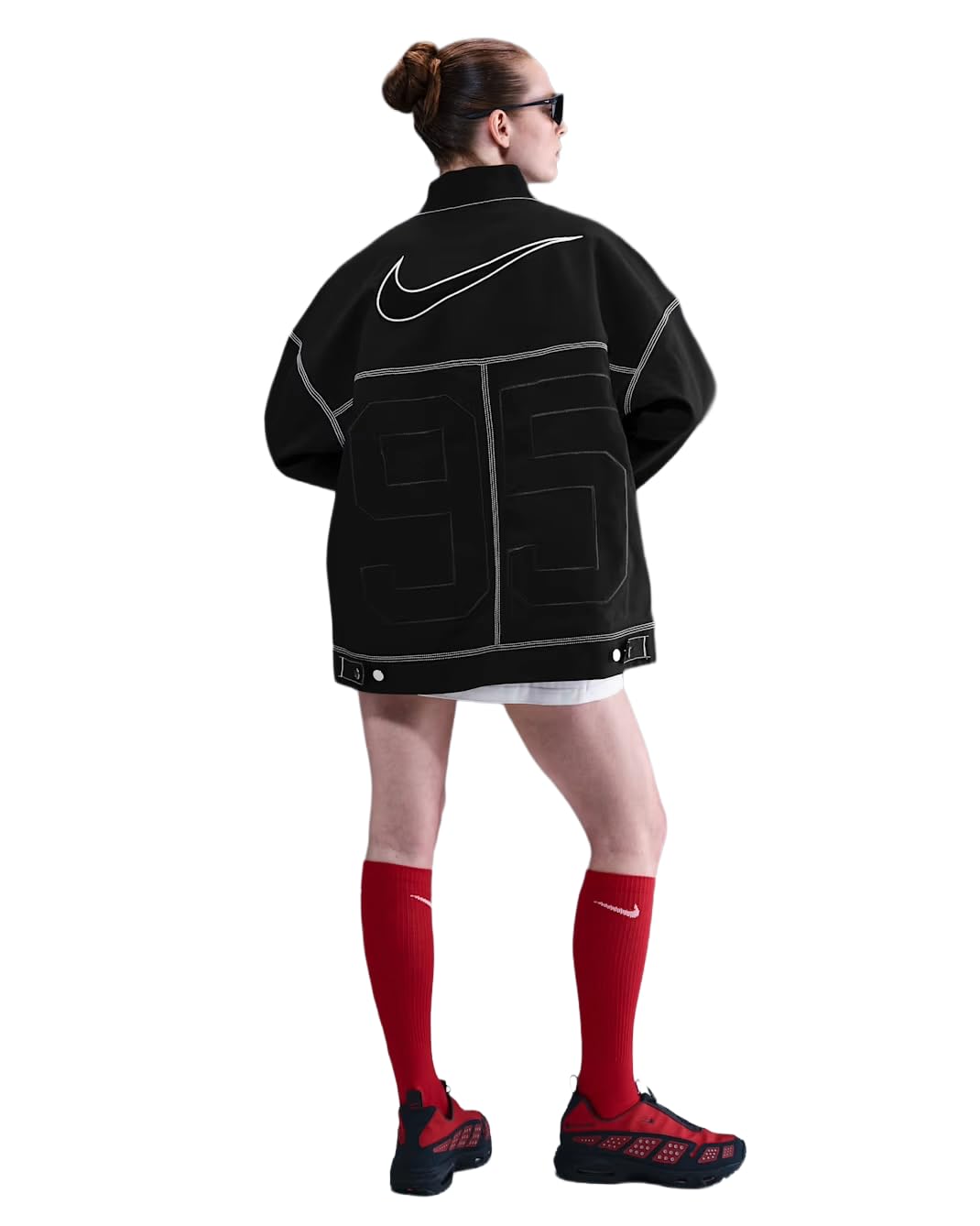 Sportswear Women's Oversized Graphic Cargo Jacket (Black/Summit White)