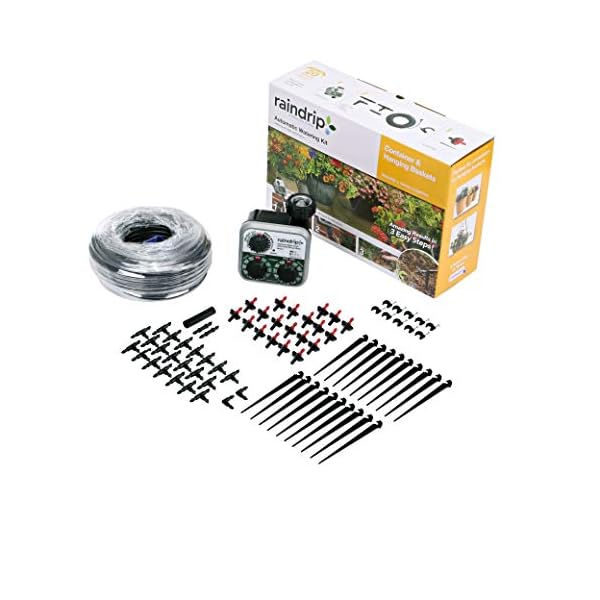Raindrip R560DP Automatic Drip Irrigation Watering Kit with Timer for Containers and Hanging
