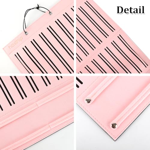 Image of HASTHIP Hair Accessories Organizer for Girls Bow Hair Clip Storage Hairband Organizer for Girls 3-Layer Large Capacity Wall Hanging Hair Bows Holder Displaying Rack for Baby Girl Kids Women - Pink