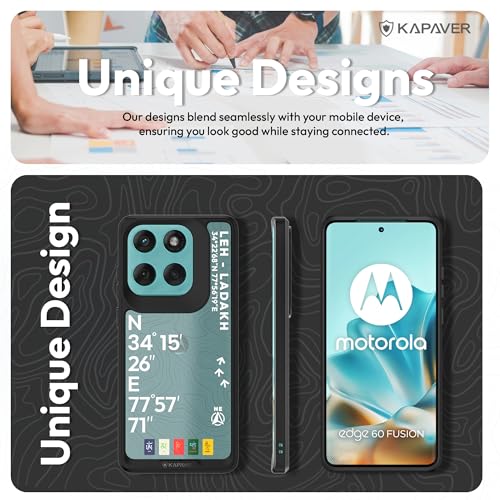 Image of KAPAVER GPS Edition Back Cover Case Compatible with Motorola Edge 60 Fusion (PC + TPU) (Leh-Ladakh Black)