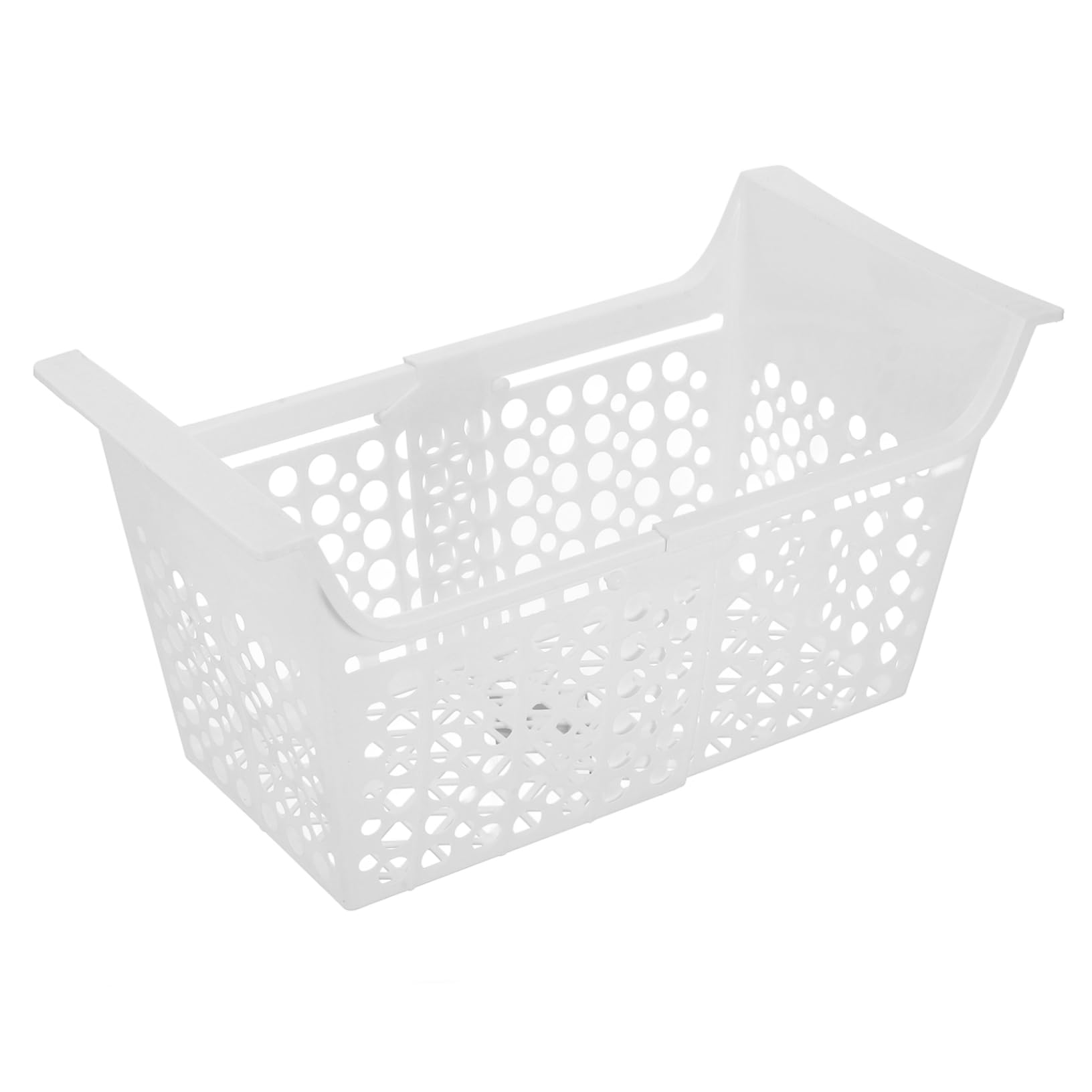 SHINEOFI Cesta del Congelador Extensible de Plástico Blanco Mecanismo de Longitud Ajustable y Drenaje Inferior para Almacenamiento Fácil y Confiable en Congeladores Grandes
