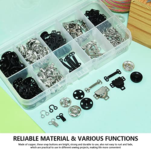 100 Pairs 3 Styles Skirt Hooks and Eyes Hook Closures, Sewing Snaps Fasteners Press Studs Clothing Fixing Hook Sewing Hook and Eye Latch or Skirt Dress Bra Sewing DIY Crafting - Thumbnail 5