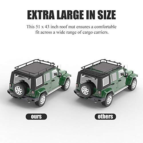 Fieryred Roof Cargo Bag Protective Mat, 51"X43" Universal Roof Rack Pad For Rooftop Cargo Bag #TOP2