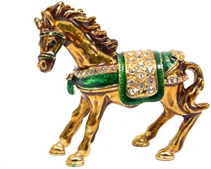 QIFU Hand Painted Horse Style Hinged Jewelry Trinket Box, Unique Gift for Home Decor, Best Ornament Your Collection