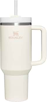 STANLEY Quencher H2.0 Flowstate Tumbler 1.2L - Cold for 11 Hours - Iced for 48 Hours - Metal Water Bottle with Straw, Handle and Lid - Dishwasher Safe - Travel Mug for Cold Drinks - Cream