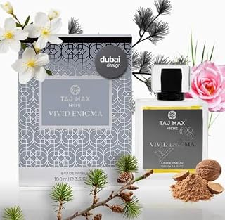 Vivid Enigma Luxury Eau de Parfum, Dubai Design Collection, Premium Floral Woody Fragrance, 100ml