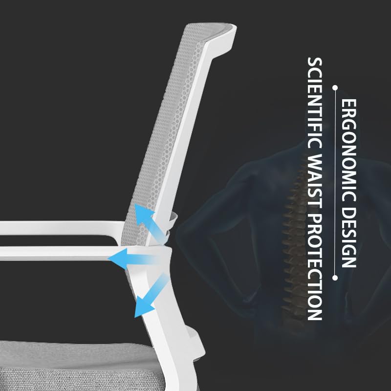 Chaise informatique pivotante ergonomique réglable avec dossier filet - 7