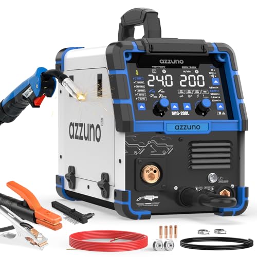 Image of AZZUNO 200A MIG Welder 110V /220V, 8 in 1 Welder Machine Aluminum MIG /Gas MAG /Gasless Flux Core MIG /Gas MIG /Spot MIG /Spool Gun Compatible /Lift TIG /Stick Welding, Multi process Welding Machine