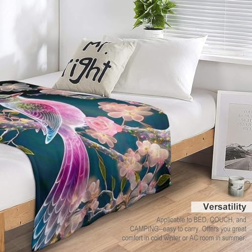 Couverture de lit oiseau en flannel douce 140x180cm - 7