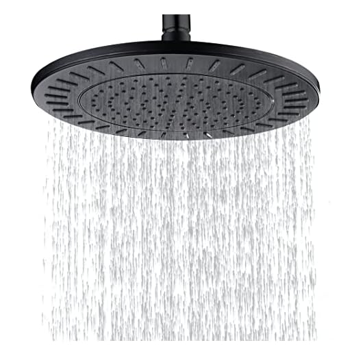 BRIGHT SHOWERS Rain Shower Head, 9 Inch High Pressure Waterfall Showerhead with Adjustable Angle and Anti-clogging Silicone Nozzles, Luxury Bathroom Overhead Shower, Oil-Rubbed Bronze