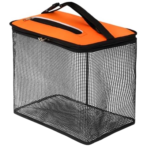 QualyQualy Floating Fish Basket, Fish Basket for Caught Fish, Foldable Fishing Holder Minnow Bucket Portable Collapsible Fishing Net Storage Cage for Live Fish Live Well Cover