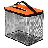 QualyQualy Floating Fish Basket, Extra Large 15.5x9.7x14.5 inches Fishing Basket for Live Fish, Foldable Fishing Holder Minnow Bucket Portable Collapsible Mesh Fishing Bait Storage Cage