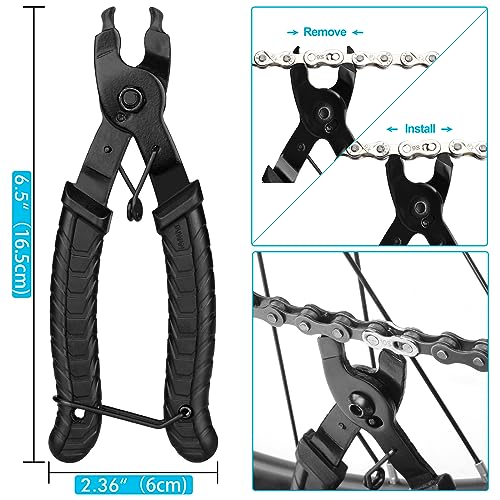 A AKRAF Bicycle Chain Repair Tool Kit with Bike Link Plier, Chain Breaker Splitter Tool, Chain Wear Indicator Checker, 3 Pairs Bicycle Missing Links, Chain Master Link Remover and Connector by A AKRAF - Image 2