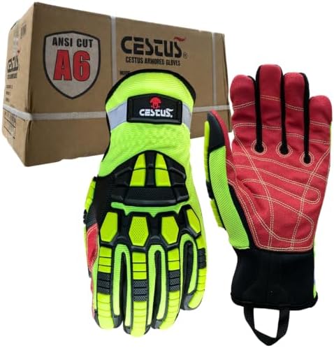 Cestus 3207, 1 Pair Impact Work Gloves, Coarse Palm, ANSI Cut A6, Small