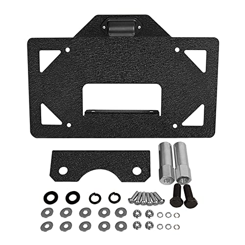 Yzona Spare Tire License Plate Frame With Led Light Compatible With 2021 2022 2023 Ford Bronco, Licence Bracket Frames Rear Relocation Mounting, Heavy Duty Steel Holder Plates (2/4 Doors, Black) #TOP3