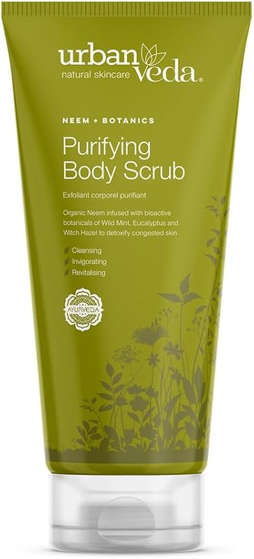 Urban Veda Esfoliante corporal com pó de casca de noz, pedra-pomes vulcânica e óleos vegetais, 200 mL