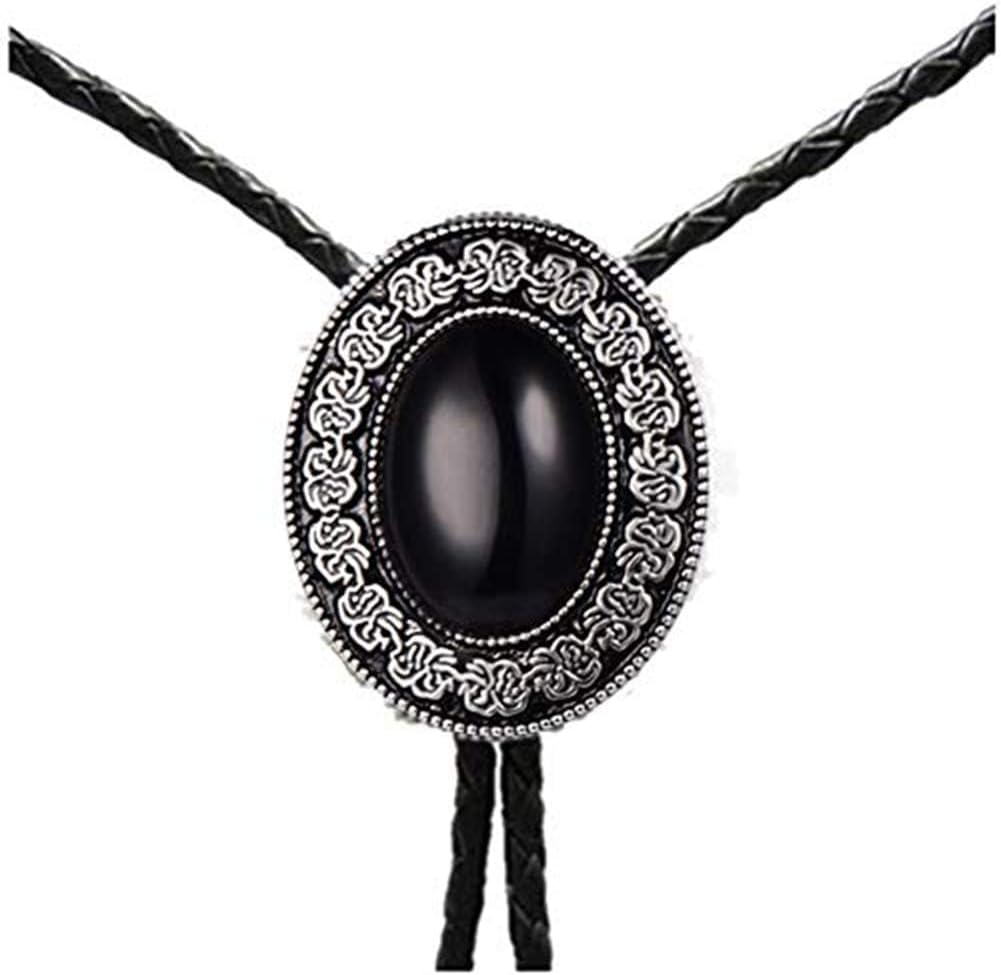 HUABOLA CALYN Bolo tie, Handmade Round Shape Western Cowboy Bola Tie
